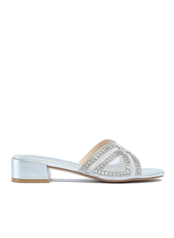 FYOR Stylish Ornate Metallic Block Heel  AJ 021